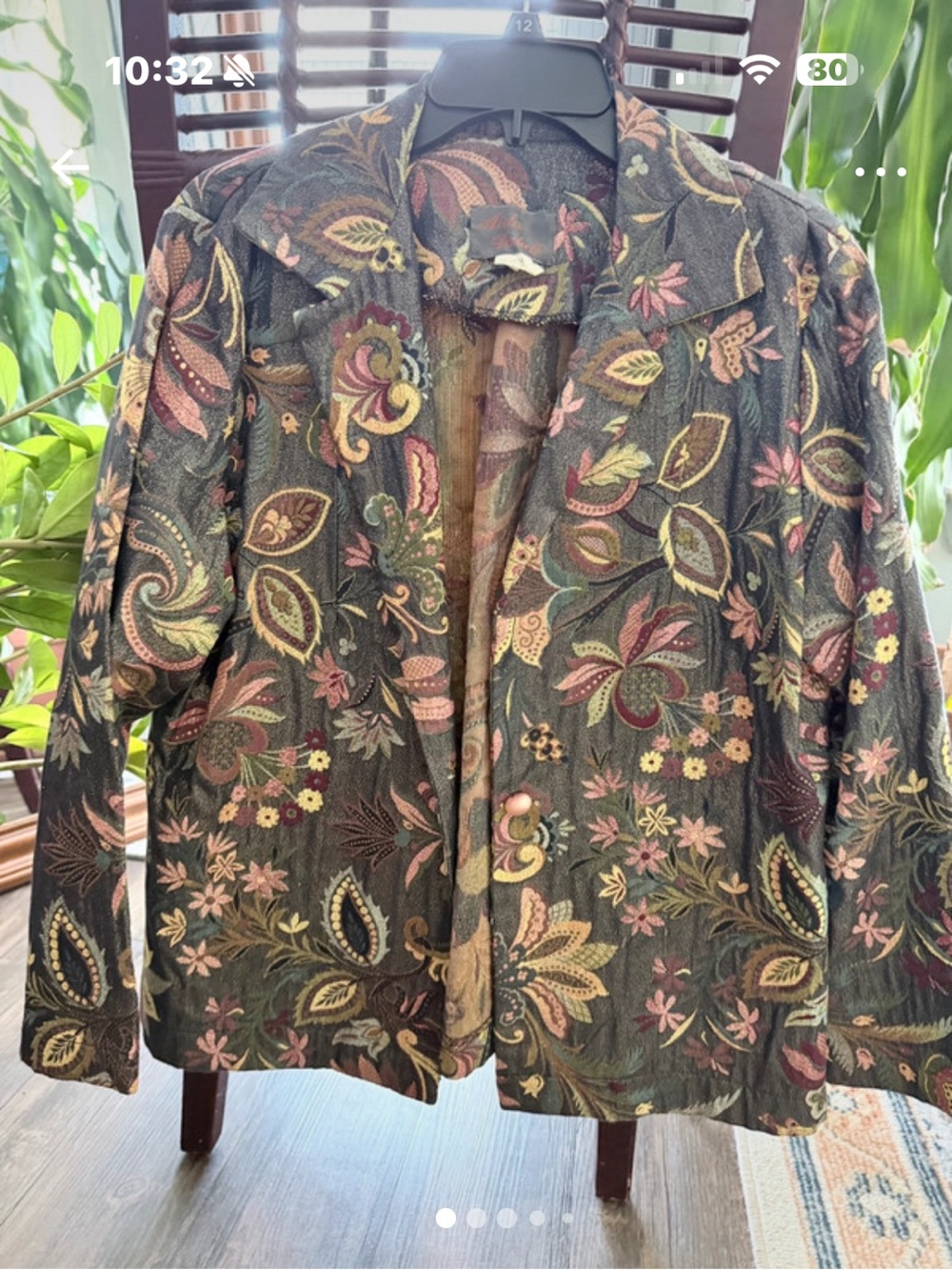 Vintage Women’s Floral Paisley Jacket in Black